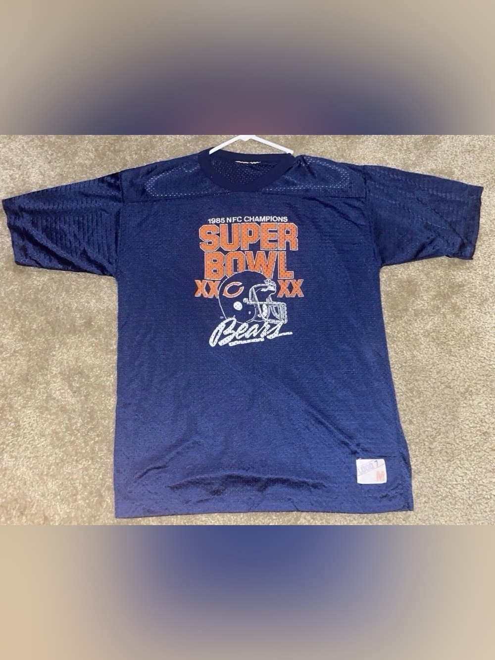 Super Bowl XX Jersey Vintage 1985 Chicago Bears NFC Champions Logo 7 Size Medium